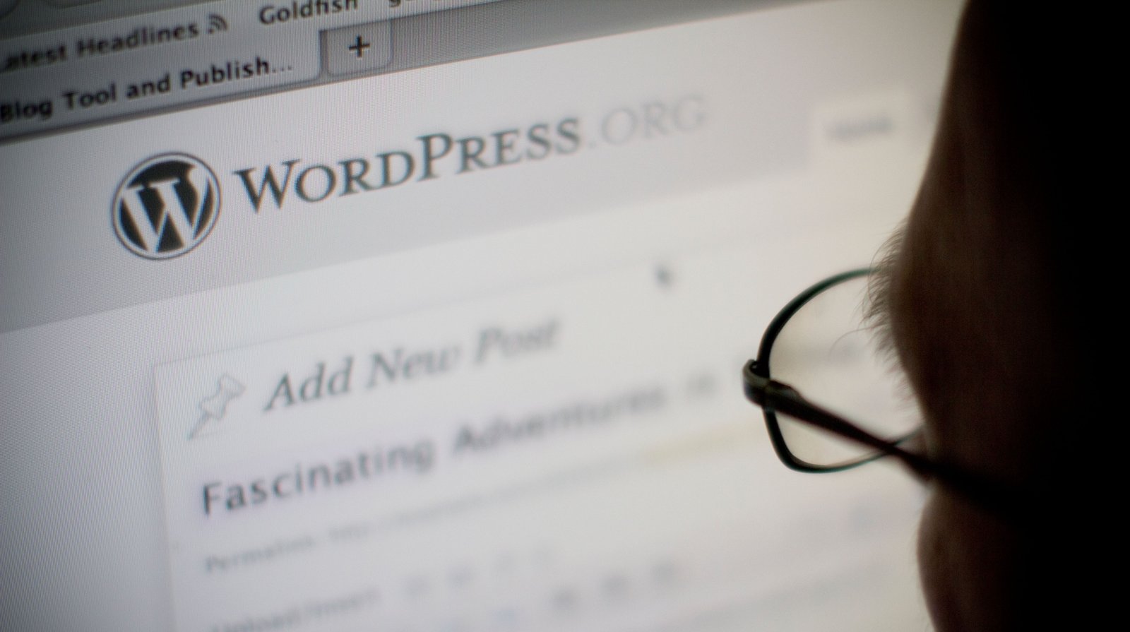 Developer working on a WordPress site with a laptop displaying code